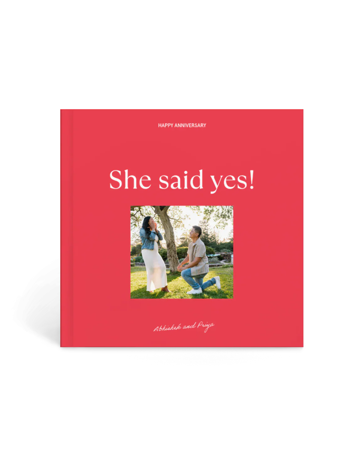 engagement photo book, proposal memory album, custom couples book, love story gift, personalized anniversary present