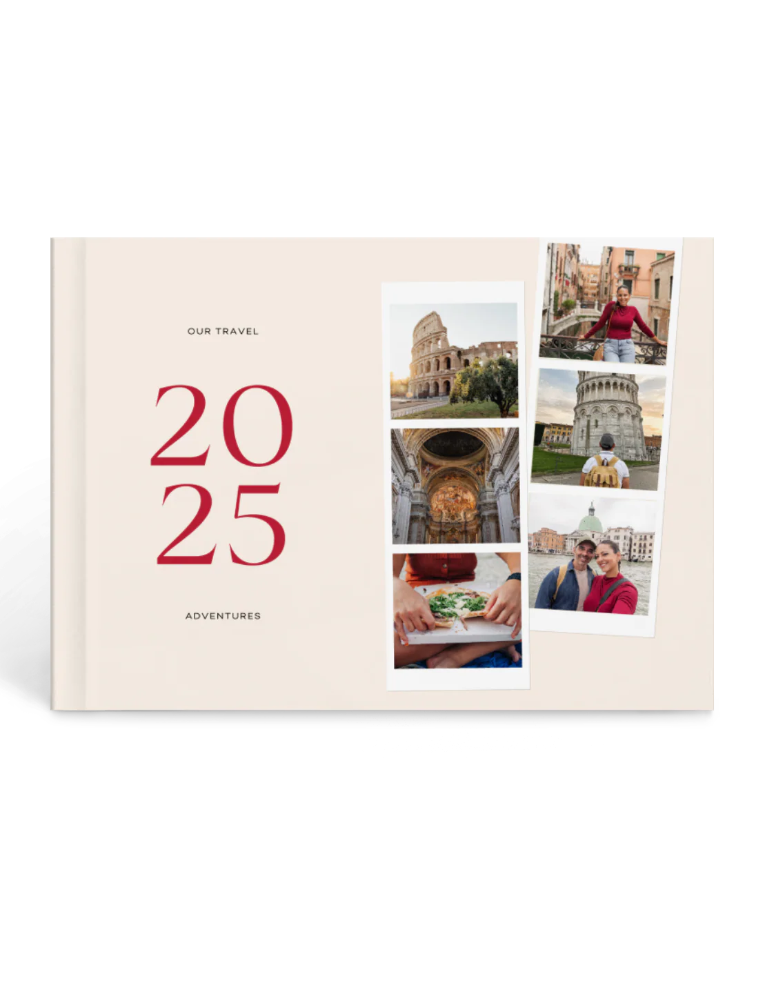personalized travel memory album, 2025 adventures book, premium travel keepsake, layflat photo book